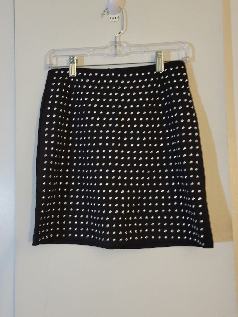 Bar III Black Mini Skirt with Silver Studs